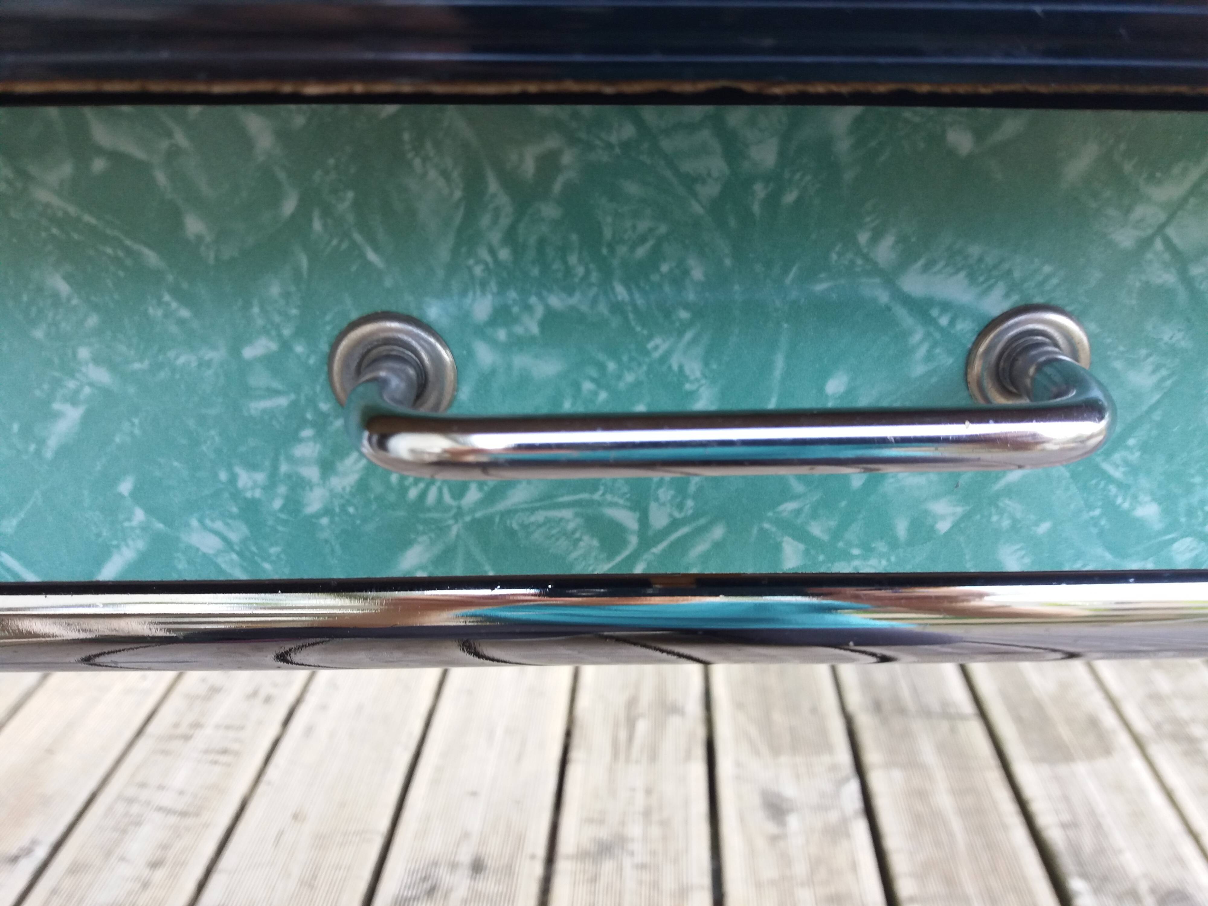 Formica and chrome-plated metal table