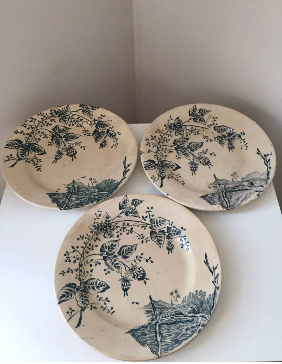 Antique Boutras Iron Earth Plates