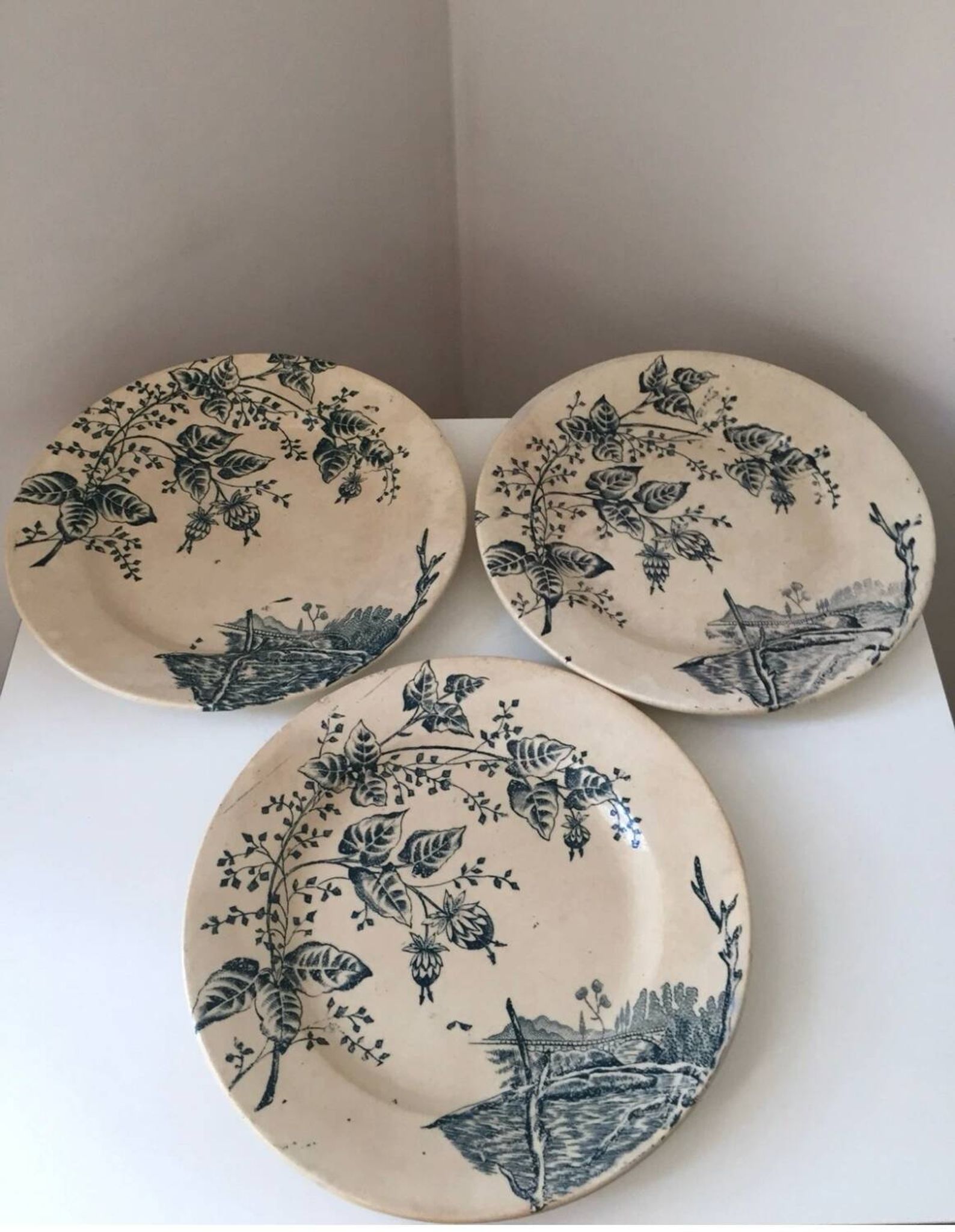 Antique Boutras Iron Earth Plates