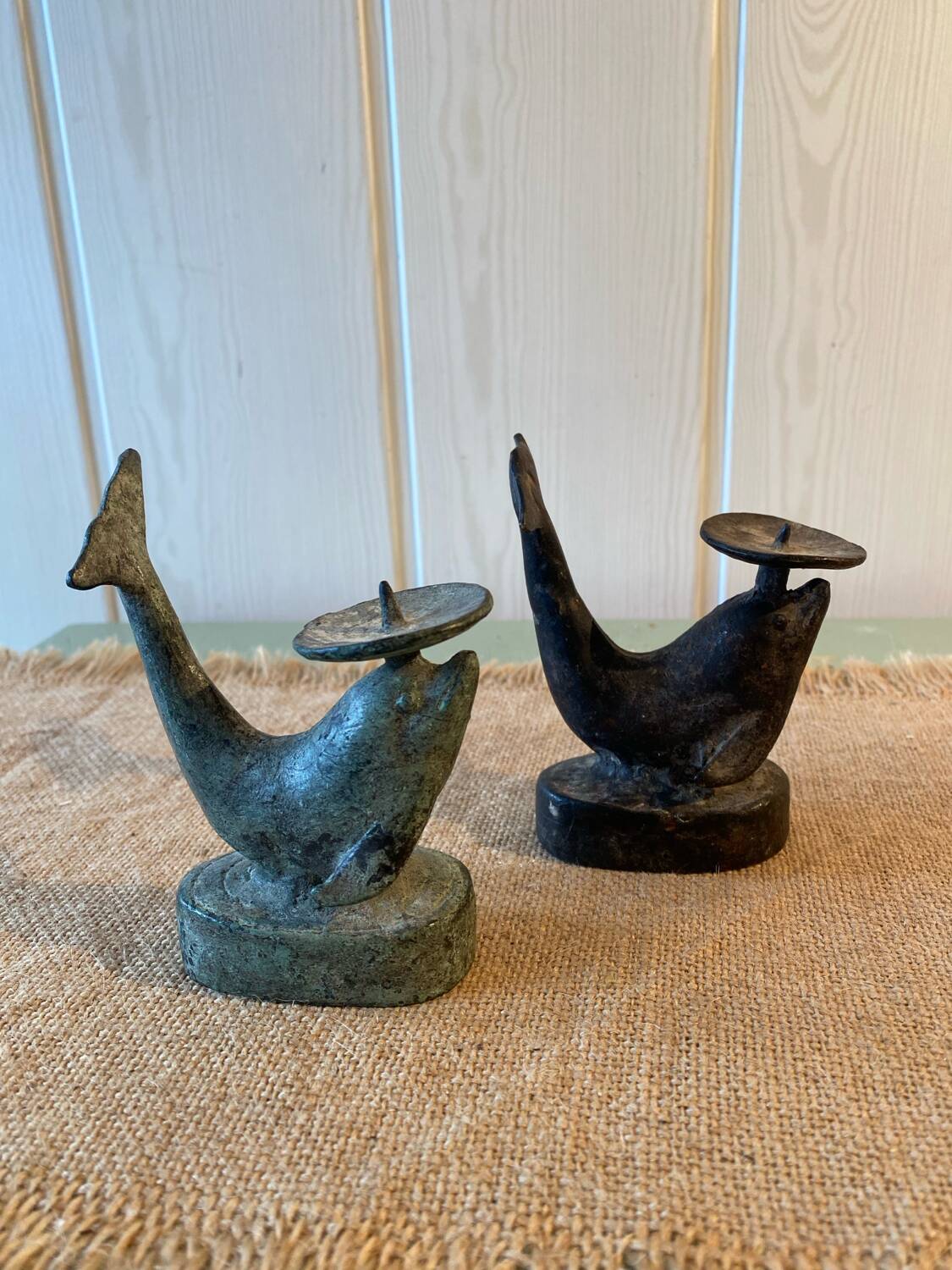 Anciens bougeoirs en bronze XIXeme