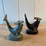 Anciens bougeoirs en bronze XIXeme