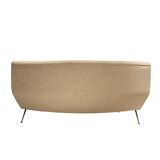 Canapé italien courbé en coton chenille ivoire Gigi Radice Mid-Century Modern