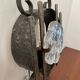 Vintage wall lamp in wrought iron and De Murano glass from the 50s and 60s