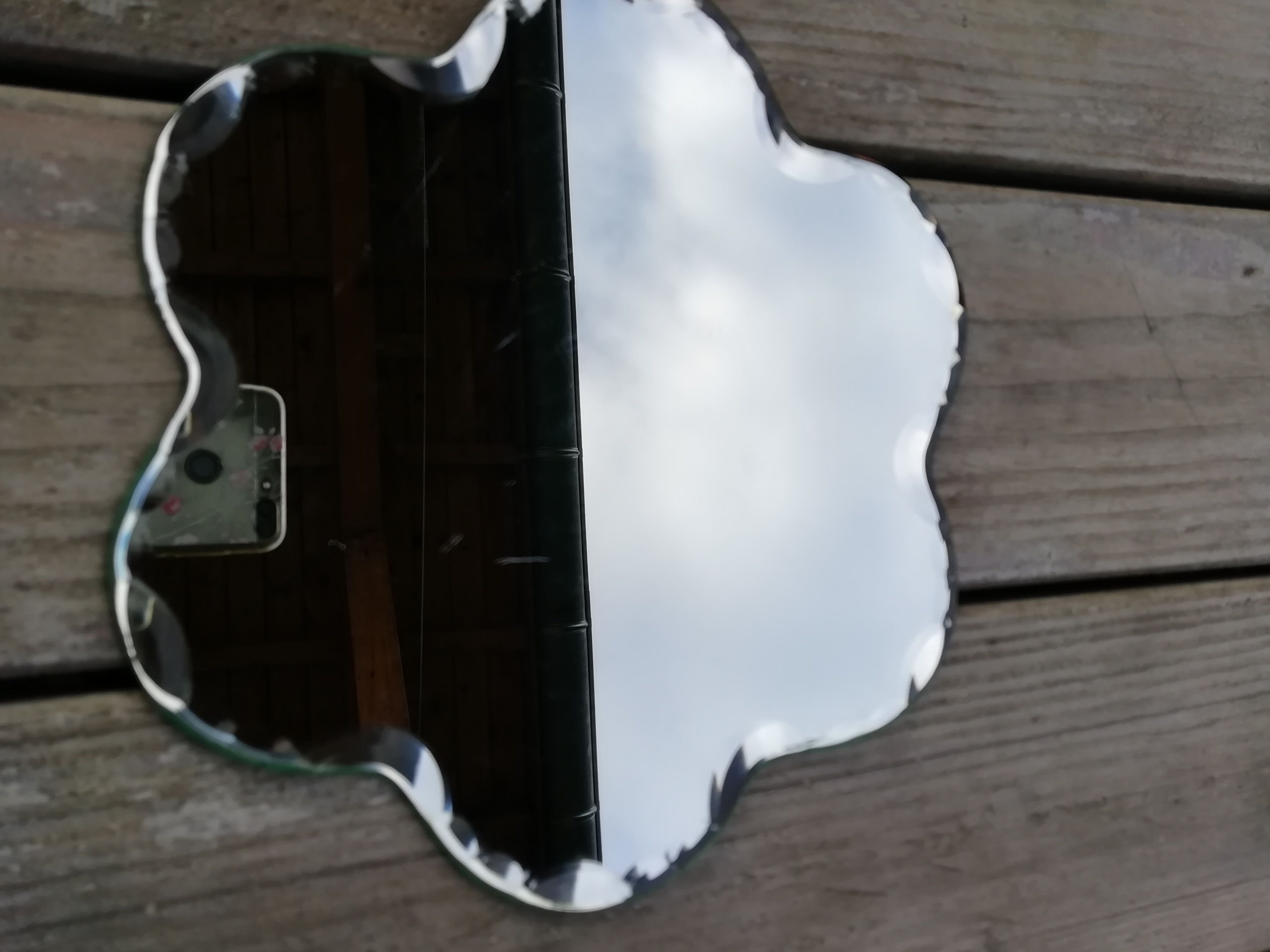 Miroir fleur biseauté