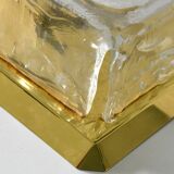 Large Kalmar flushmount, Murano ice glass 70s