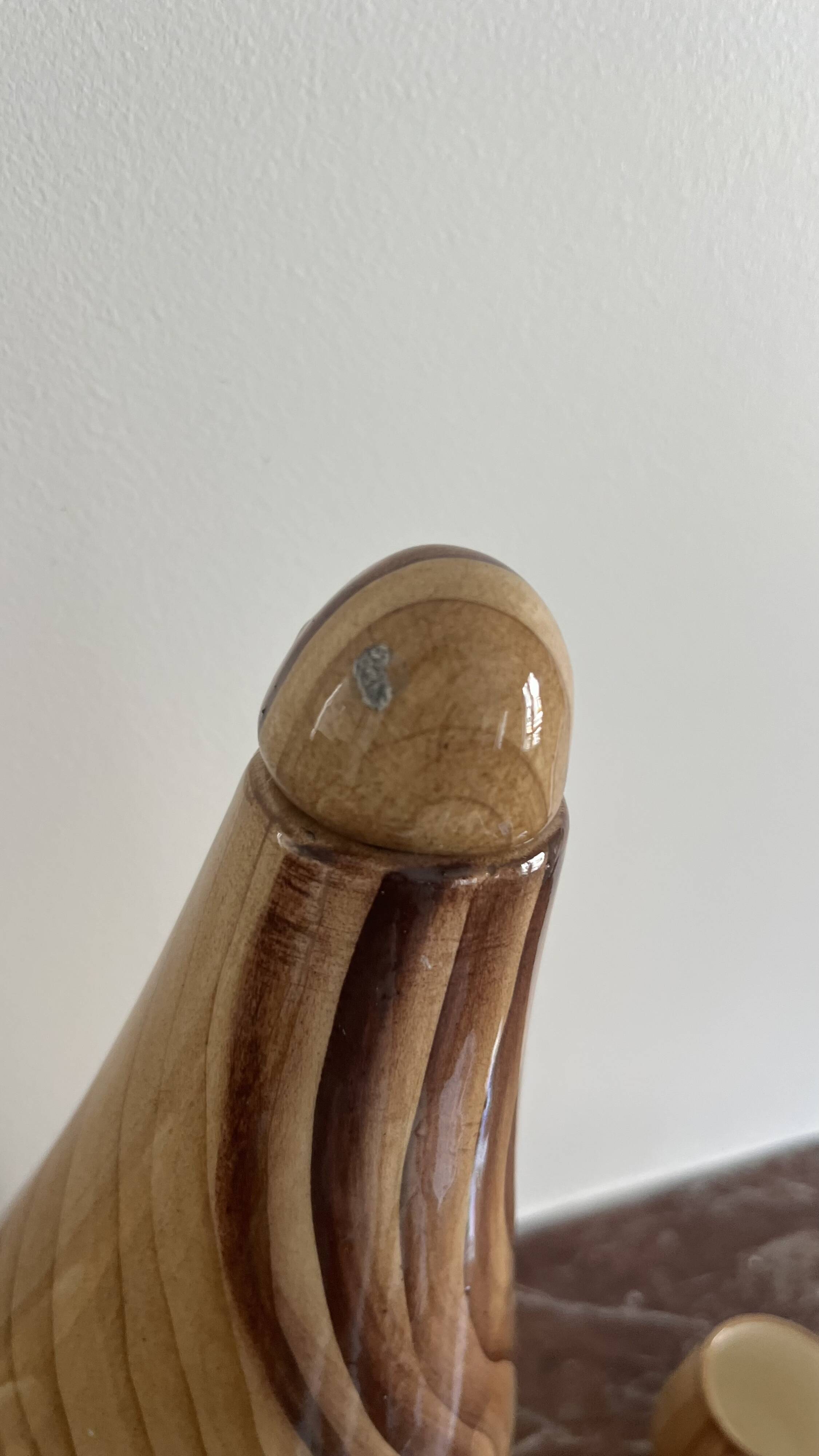 Grandjean Jourdan liqueur set in wood-effect glazed ceramic