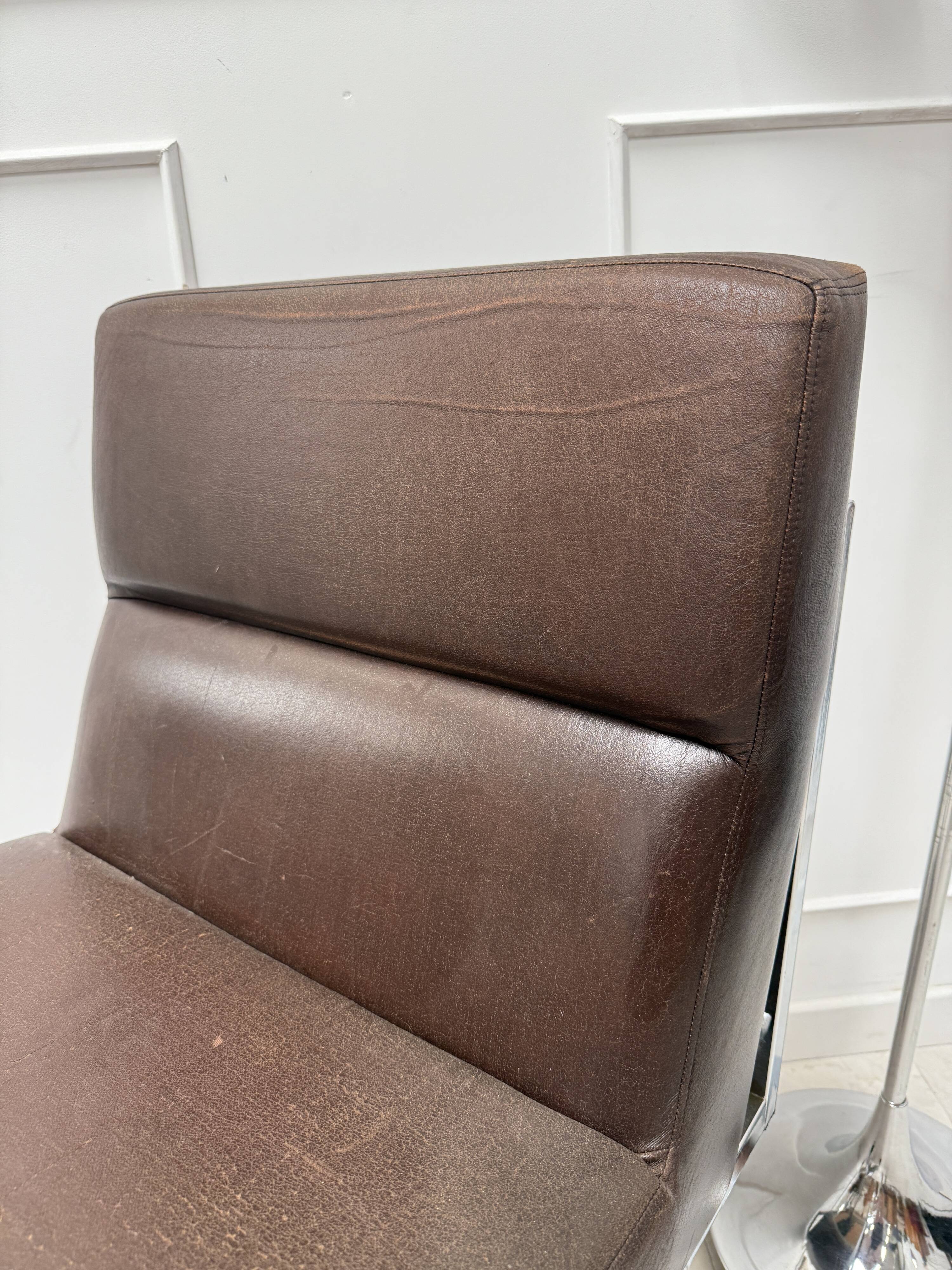 Fauteuil 70’s Skaï marron
