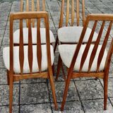 Set of 4 chairs and a pair of vintage eva armchairs by nils koefoed