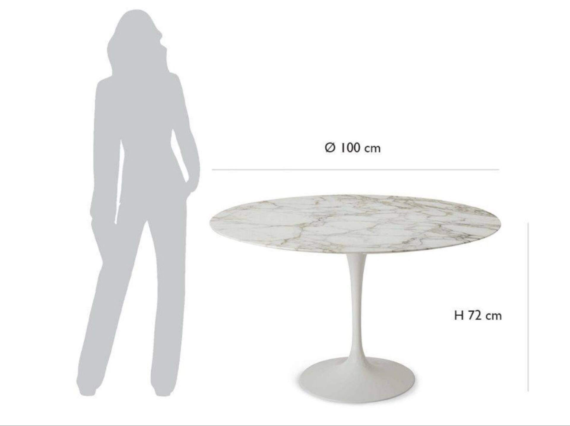 Table tulipe en marbre de Carrare