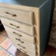 Chest of drawers with 6 drawers in matte cast iron colour.