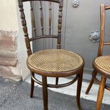 Lot de 4 chaises bistrot café bois courbé dépareillées