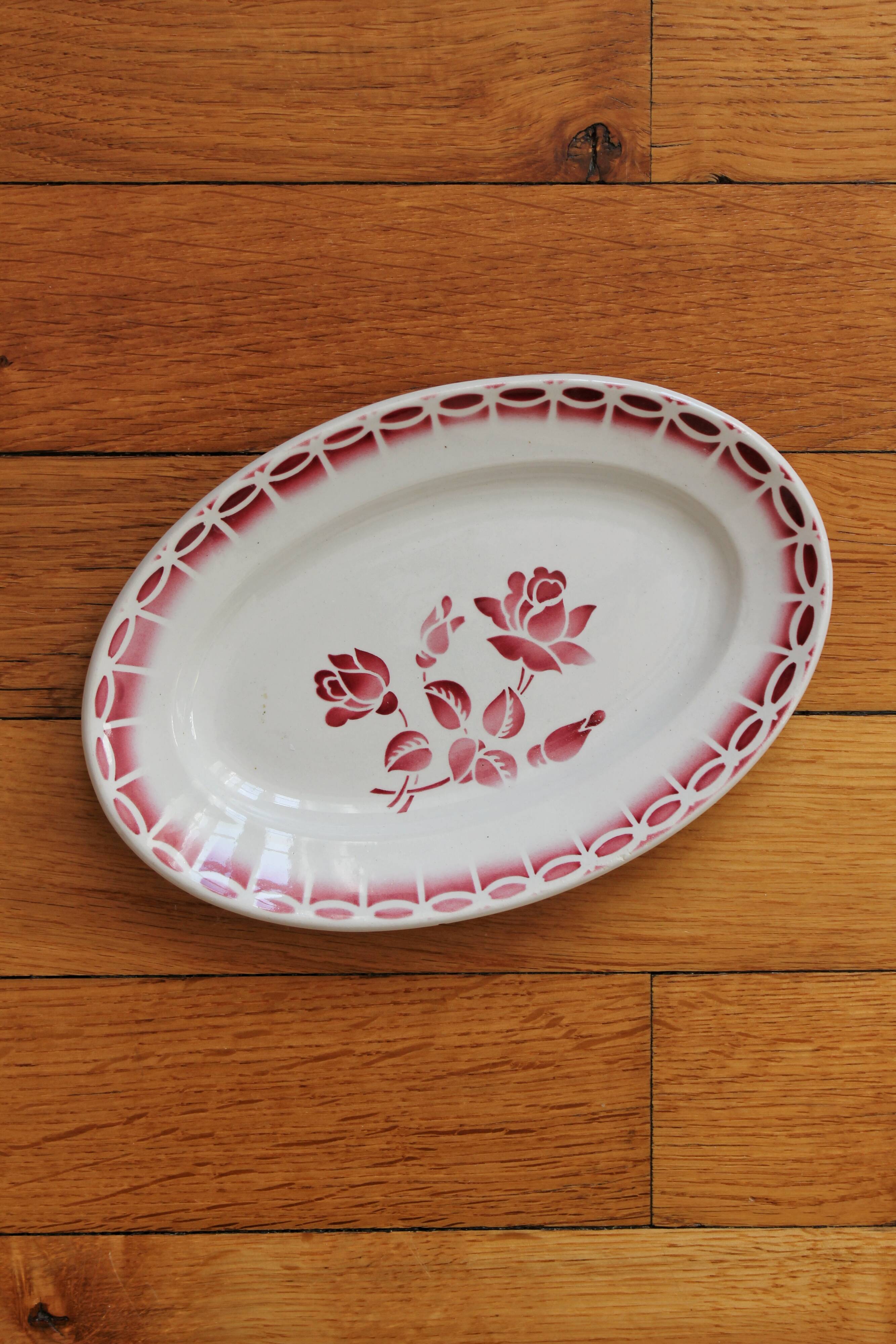 Digoin vintage earthenware dish