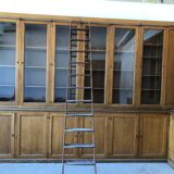 Large corner bookcase or pair of oak bookcases