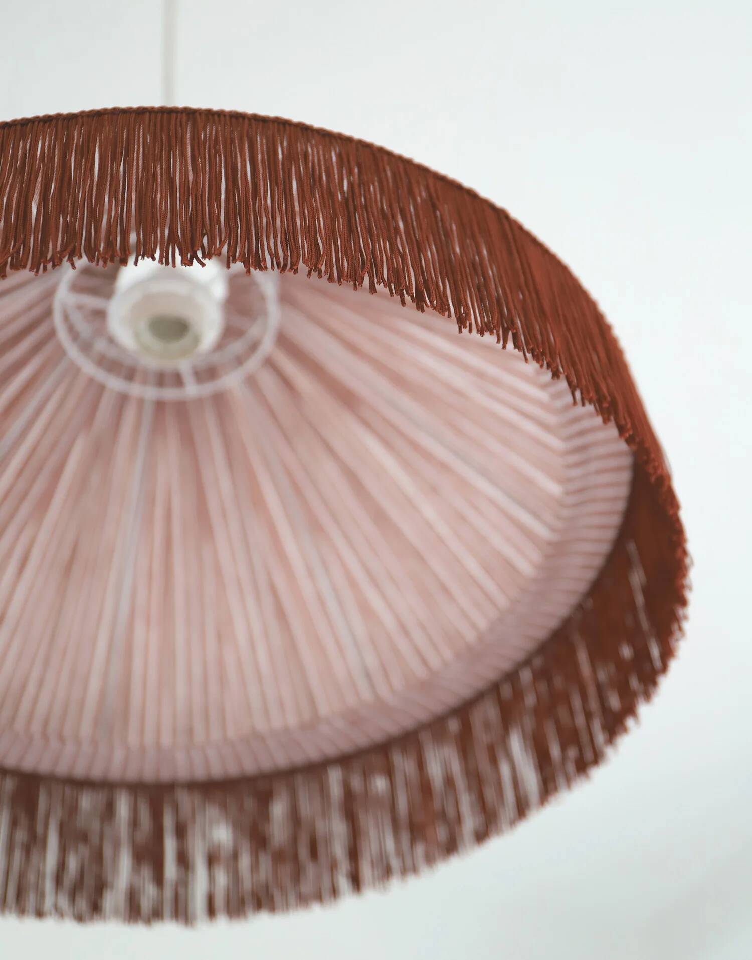 Beautiful suspension — earth stripes, bohemian fringes