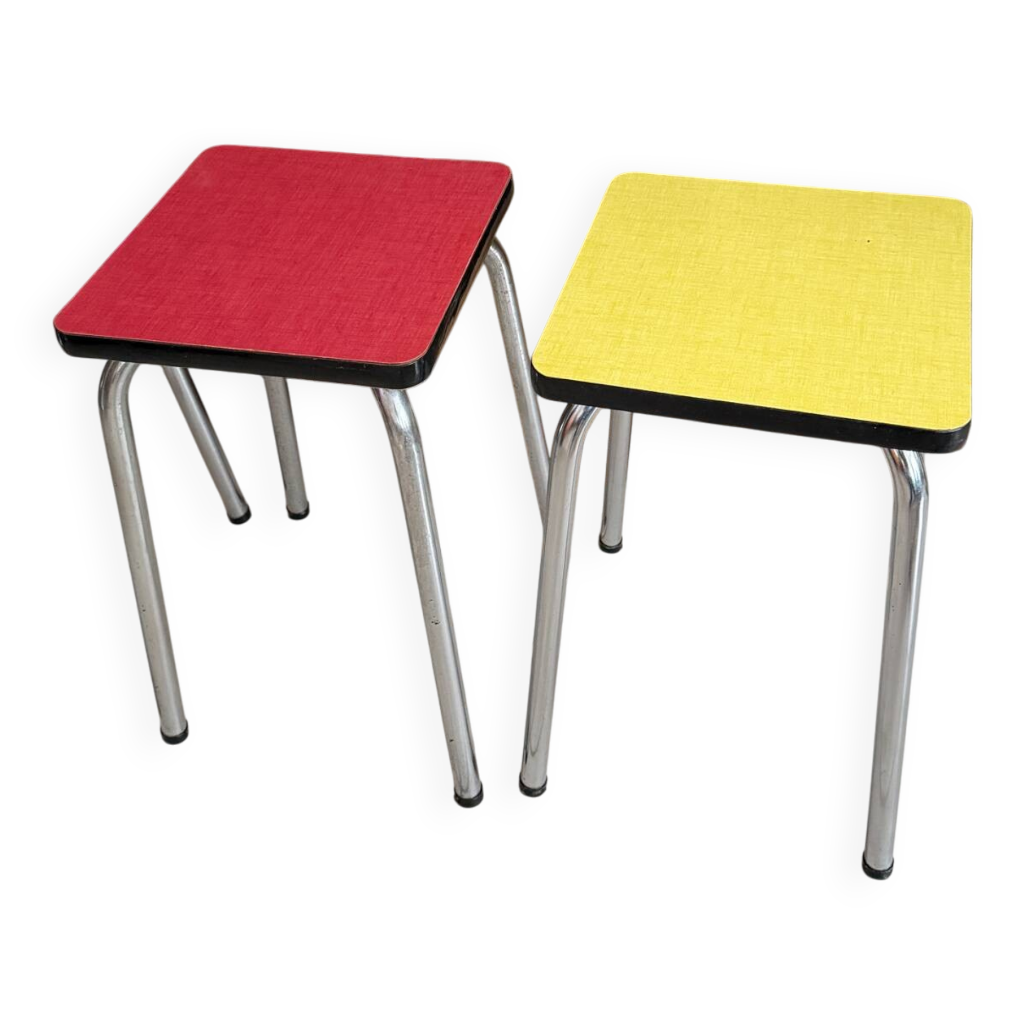 Lot de 2 tabourets Formica vintage