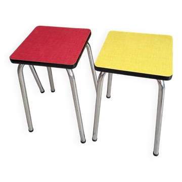 Set of 2 vintage Formica stools