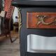 Mat black console / natural wood / gilding – Louis XV style Unique piece