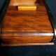Art deco cigar box with sliding lid and brass finishes