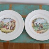 Service of 7 dessert plates St Amand with the months of the year