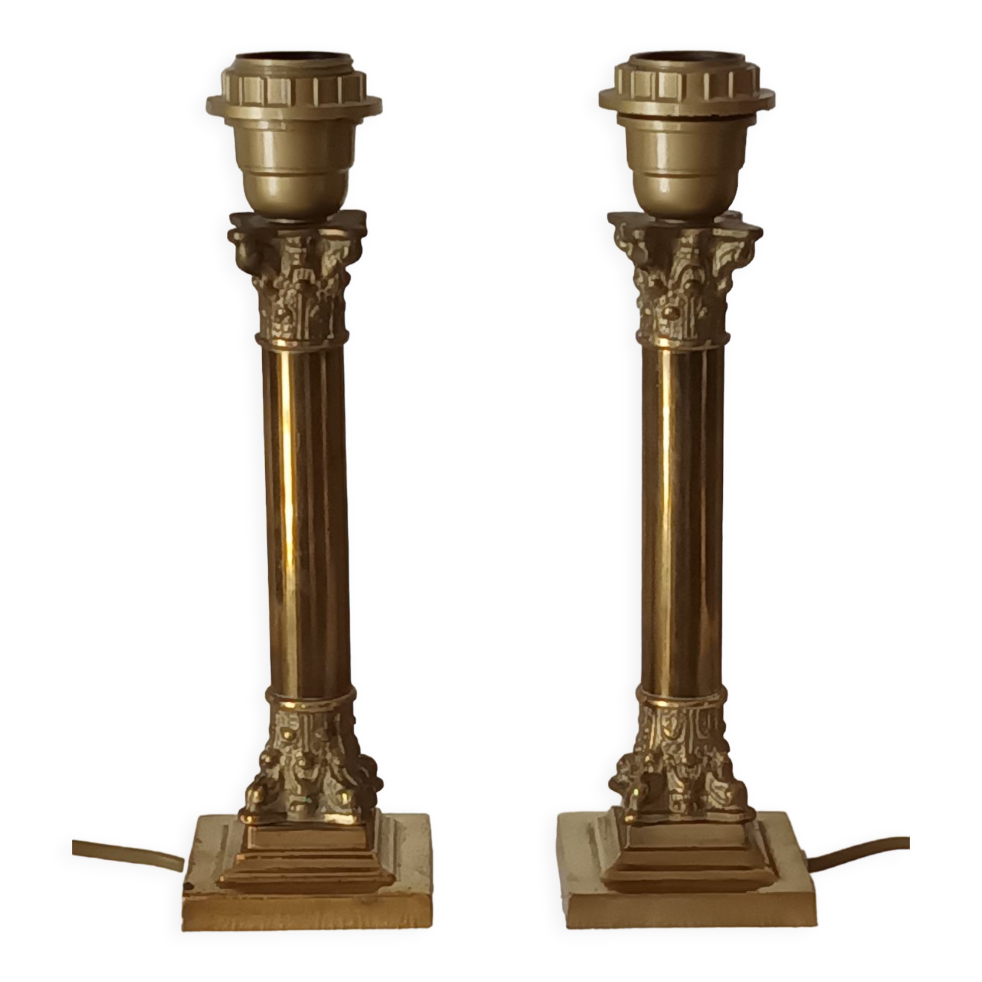 Pair of Lamp Feet in XXth Bronze