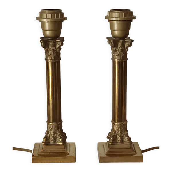 Paire de pieds de lampe en bronze XXème — Beyit