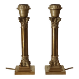 Pair of Lamp Feet in XXth Bronze