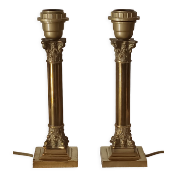 Pair of XXth century bronze lamp bases