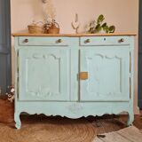 Buffet low blue patinated raw tray