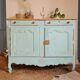 Buffet low blue patinated raw tray