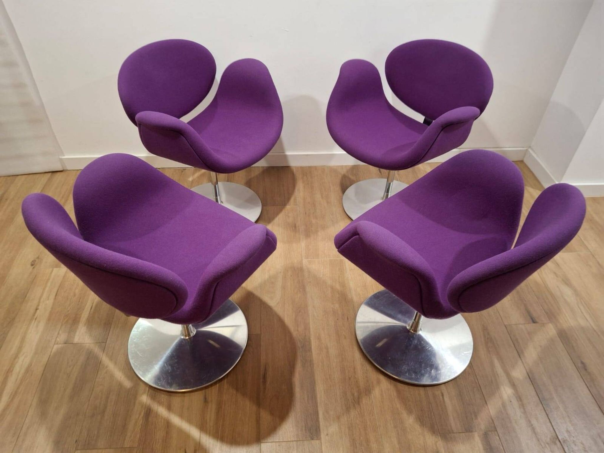 Ensemble de 4 fauteuils, Tulip, Pierre Paulin, Pays-Bas années 1980.