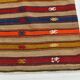 Kilim Mid Century Modern Red & Blue Vintage Rug, 151x244Cm