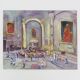 Oil on wood by Riccardo Capone Interior Church 50s 60s