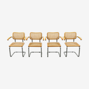 Four B64 Cesca chairs, Marcel Breuer, 1980s