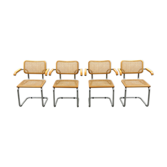 Four B64 Cesca chairs, Marcel Breuer, 1980s