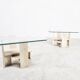 Pair of vintage travertine side tables by Willy Ballez, 1970s
