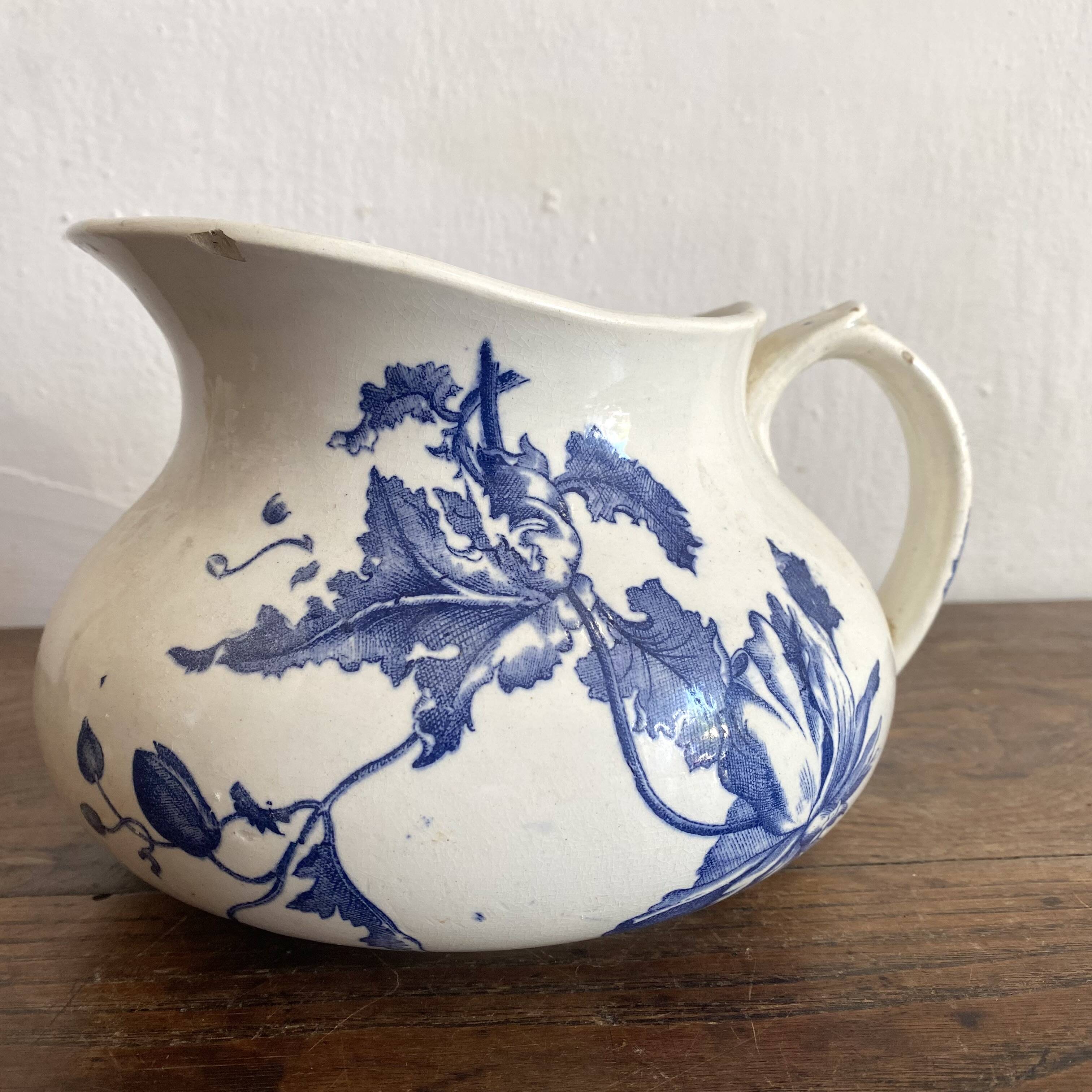 pitcher, jug in cobalt blue ironstone