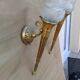 Paire d'appliques flambeau vintage en bronze