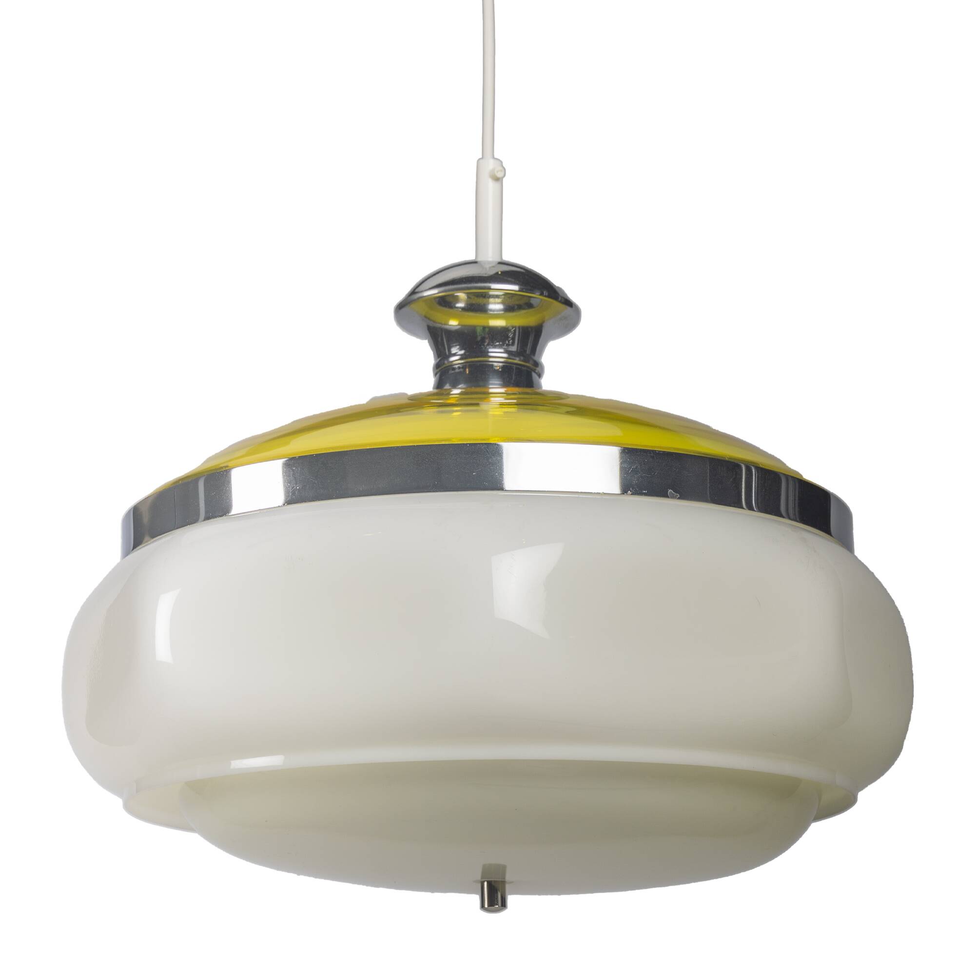 White and Yellow Space Age Pendant Lamp