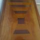 Large coffee table - cherry finish - solid wood - butterfly motifs