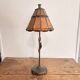 Tiffany Table Lamp Art Nouveau Stained Glass Amber Patinated Base