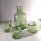 Bubble glass bottle and 2 matching cups