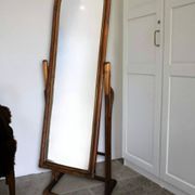 Vintage rattan full-length mirror, 1960s-70s.