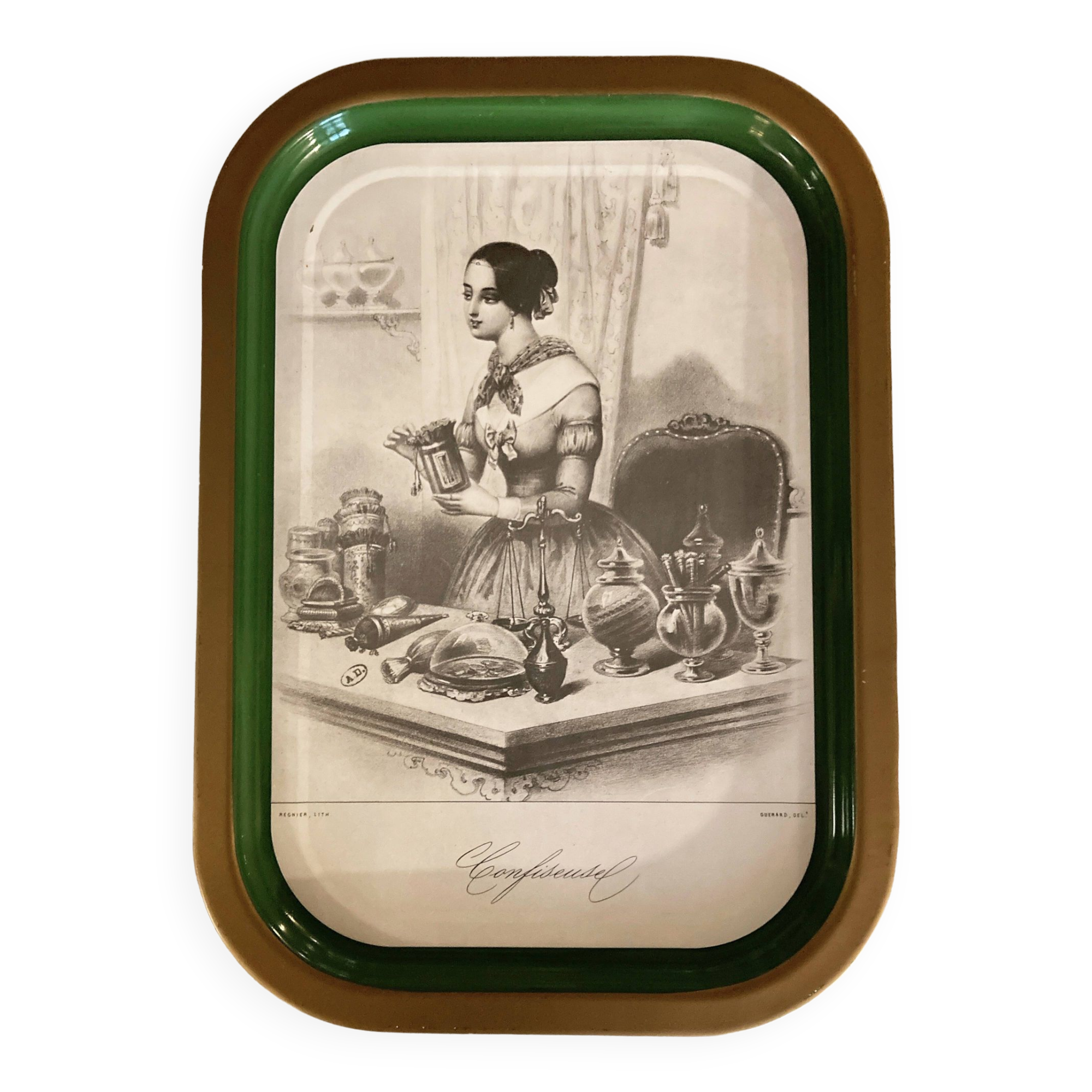 Patisfrance advertising tray, "confectioner", 1970s