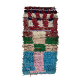 Colorful Boucherouite Moroccan rug - 80 x 170 cm