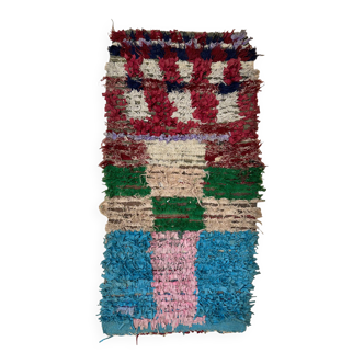 Colorful Boucherouite Moroccan rug - 80 x 170 cm
