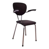 Tubax chair from the 50s, chrome and black imitation leather