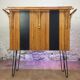 Rattan bar and its 2 stools 60s