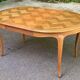 Round extendable dining table Louis XV in solid oak wood 100cm
