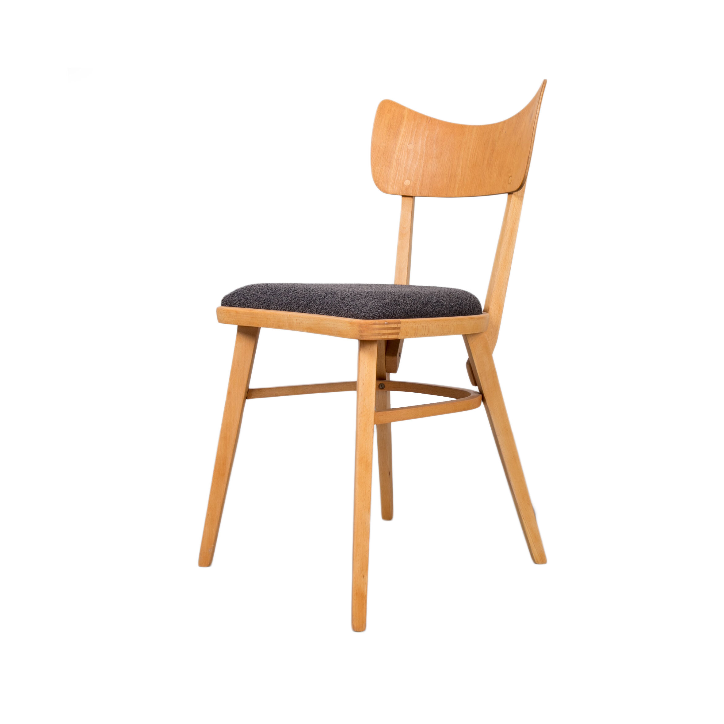 Set of 4 Dining Chairs, 1960s, Czechoslovakia, Midcentury, Reupholstered