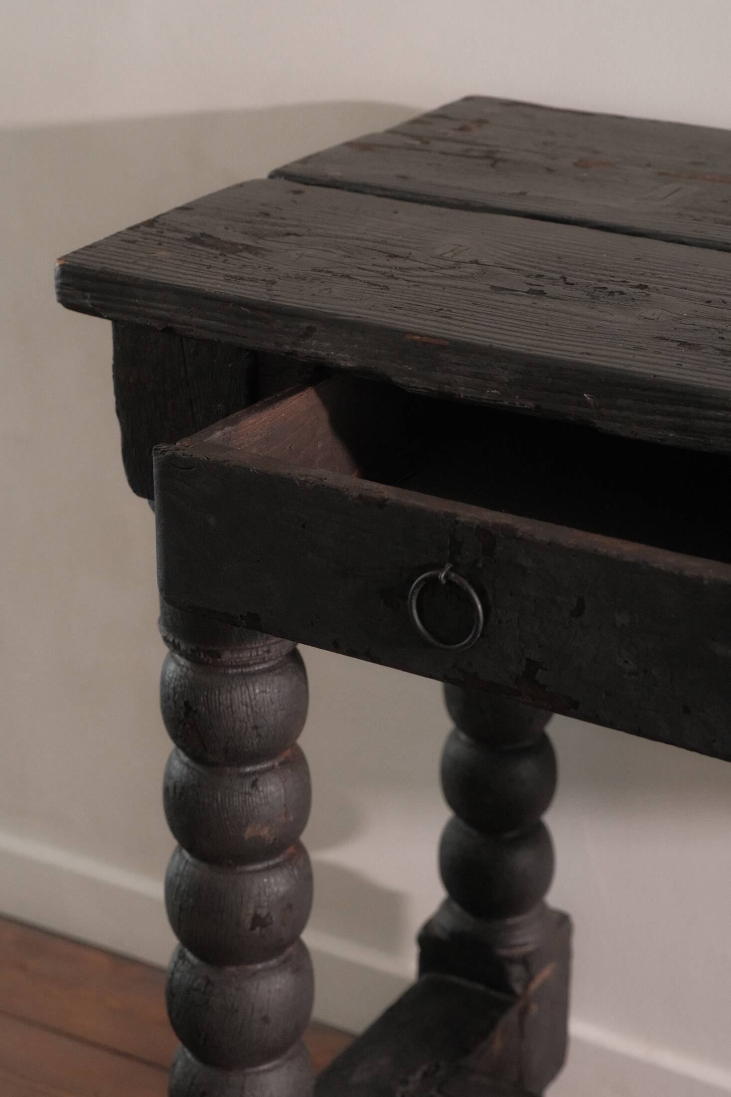 Console table in Shou Sugi Ban finish